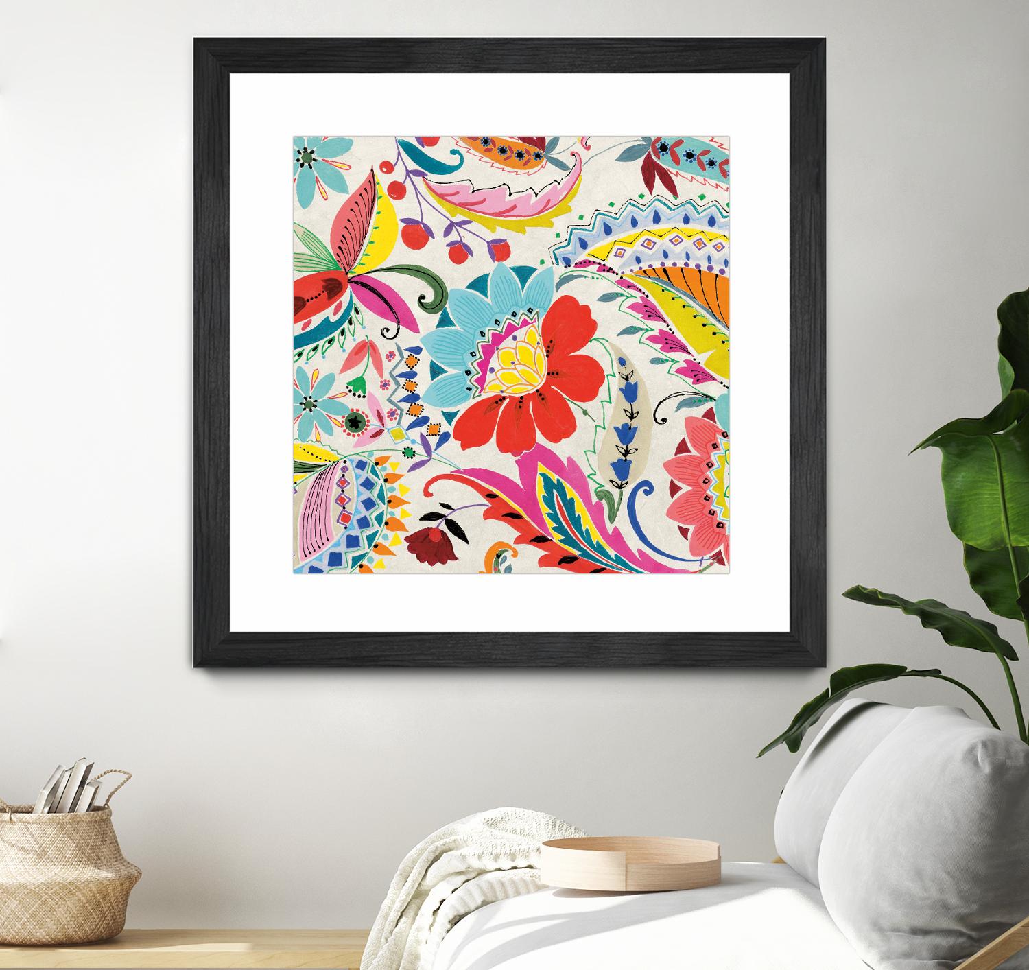 Boho Paisley II by Portfolio on GIANT ART - blue floral
