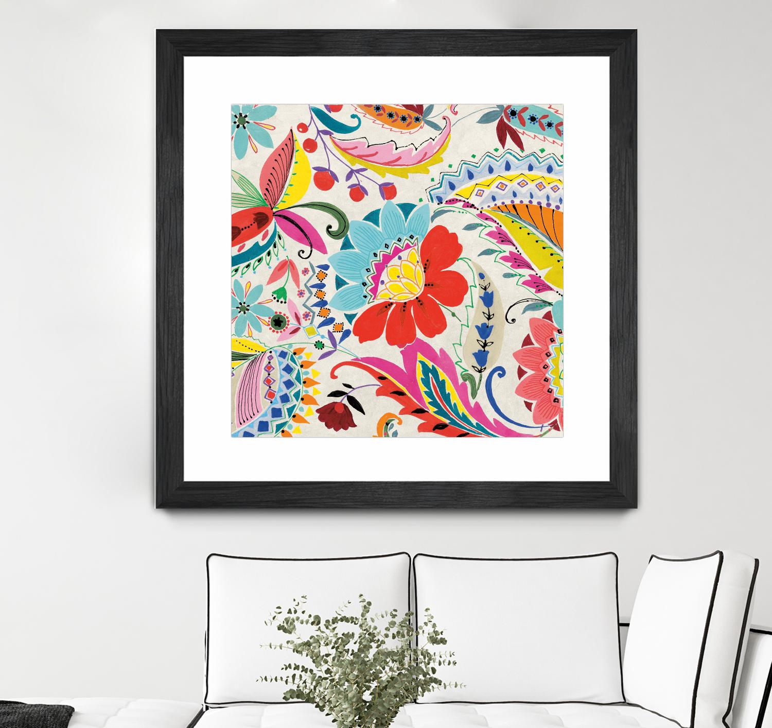 Boho Paisley II by Portfolio on GIANT ART - blue floral