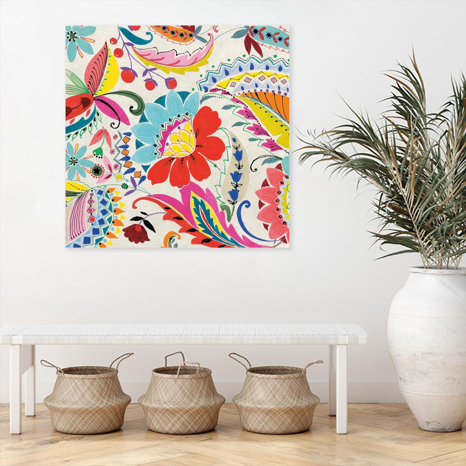 Boho Paisley II by Portfolio on GIANT ART - blue floral