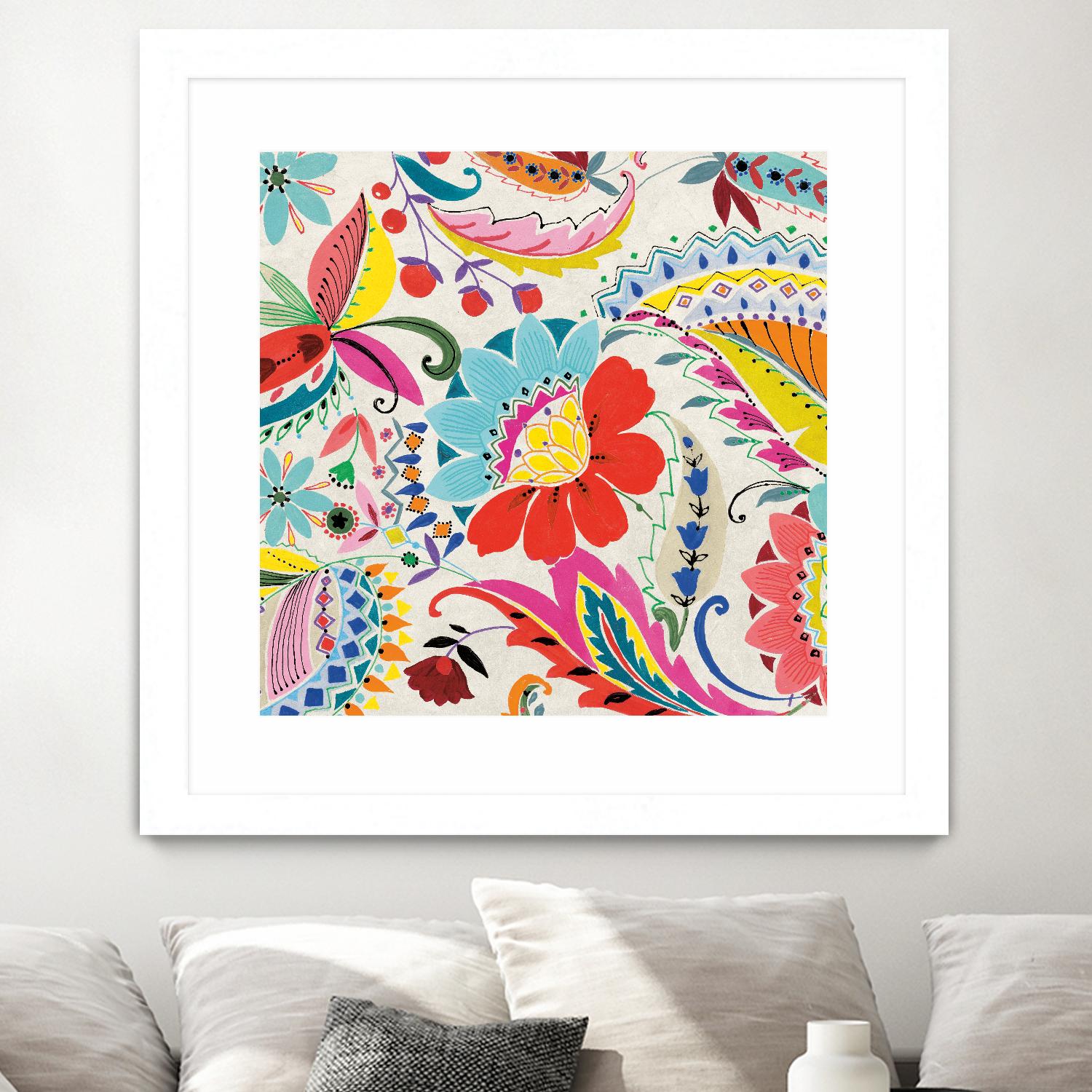 Boho Paisley II by Portfolio on GIANT ART - blue floral