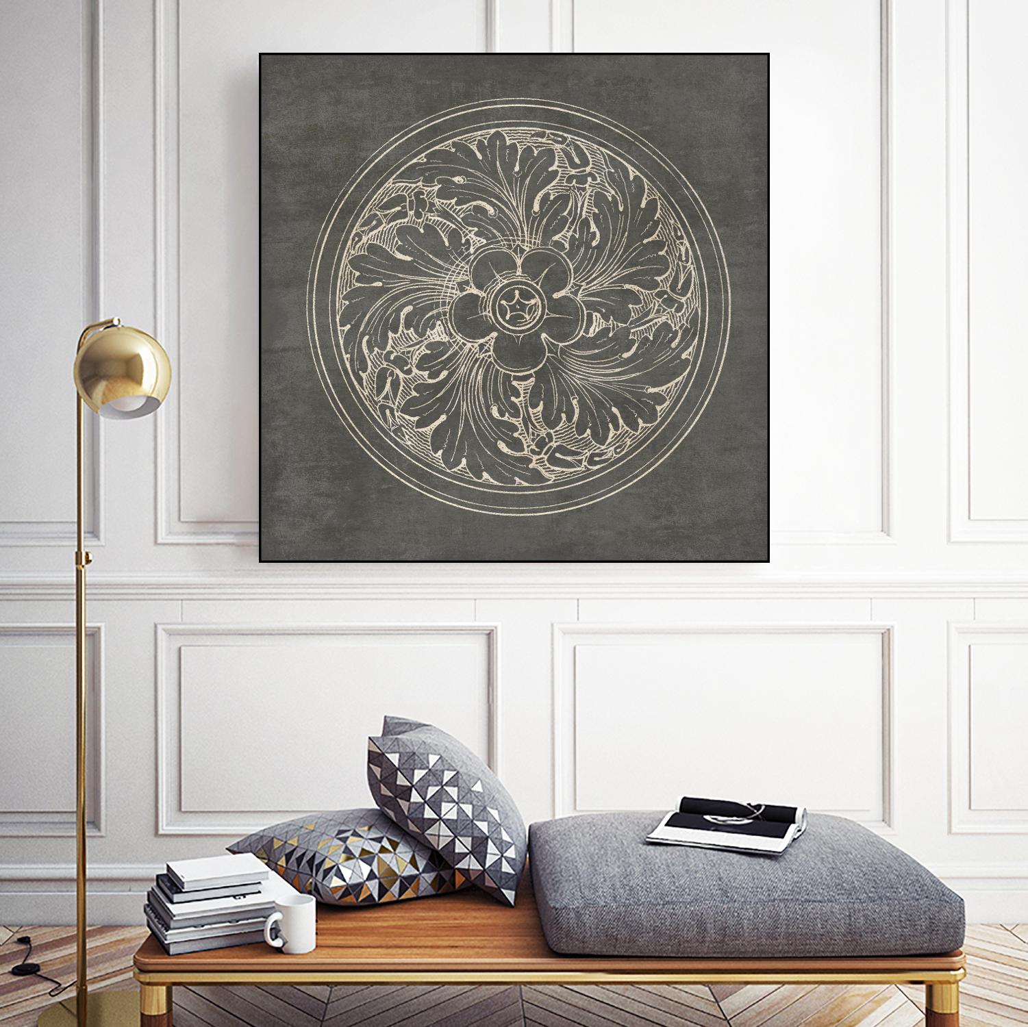 Rosette II Gray by Portfolio on GIANT ART - grey contemporary