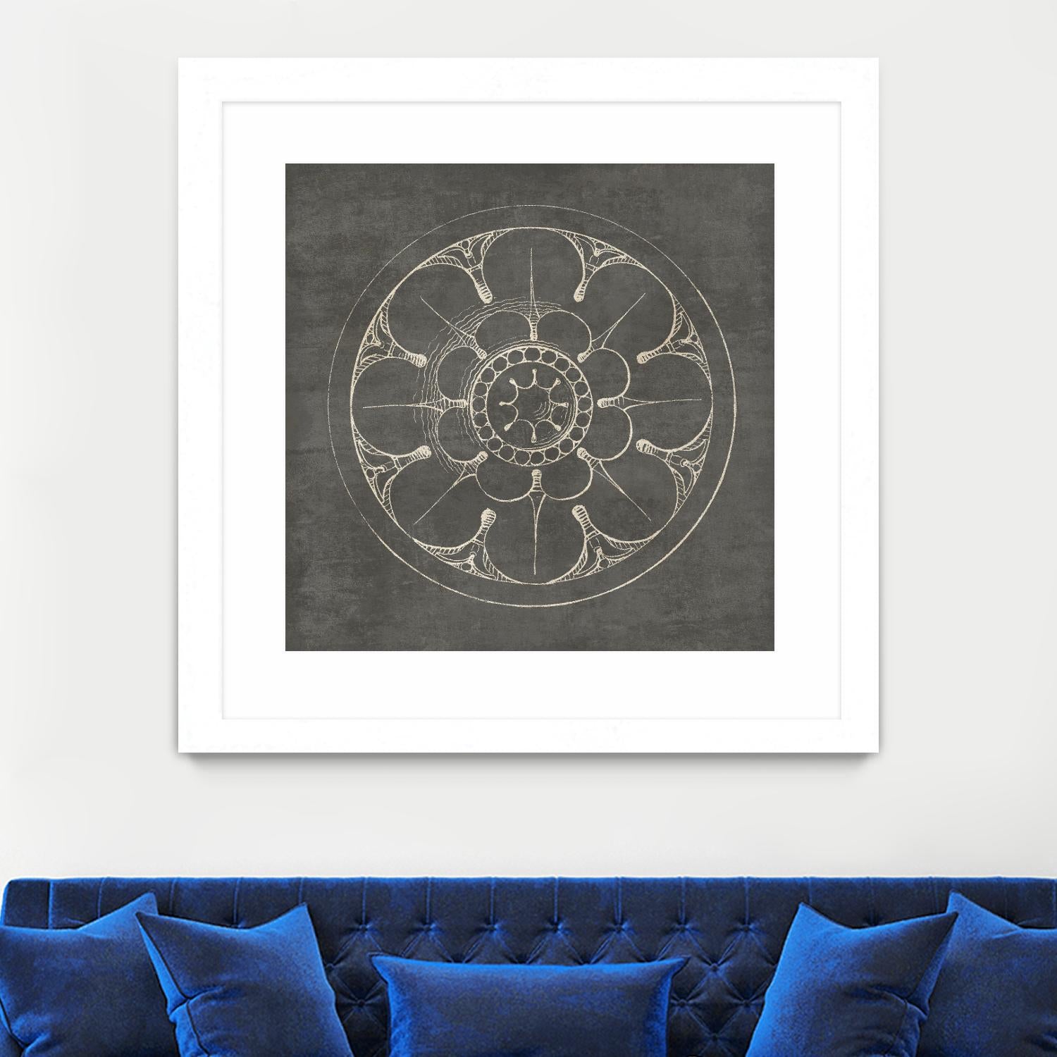 Rosette III Gray by Portfolio on GIANT ART - grey contemporary
