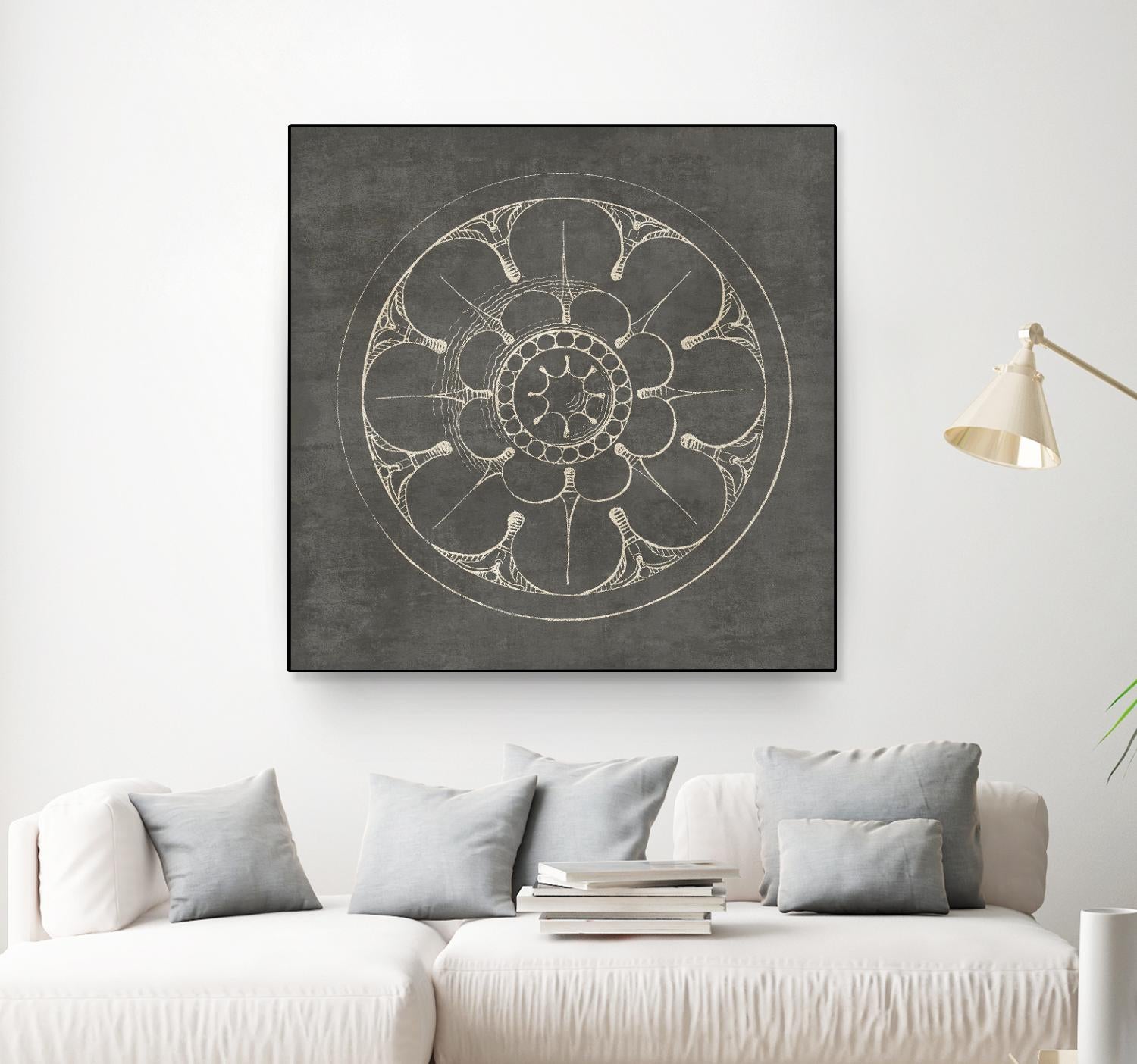 Rosette III Gray by Portfolio on GIANT ART - grey contemporary