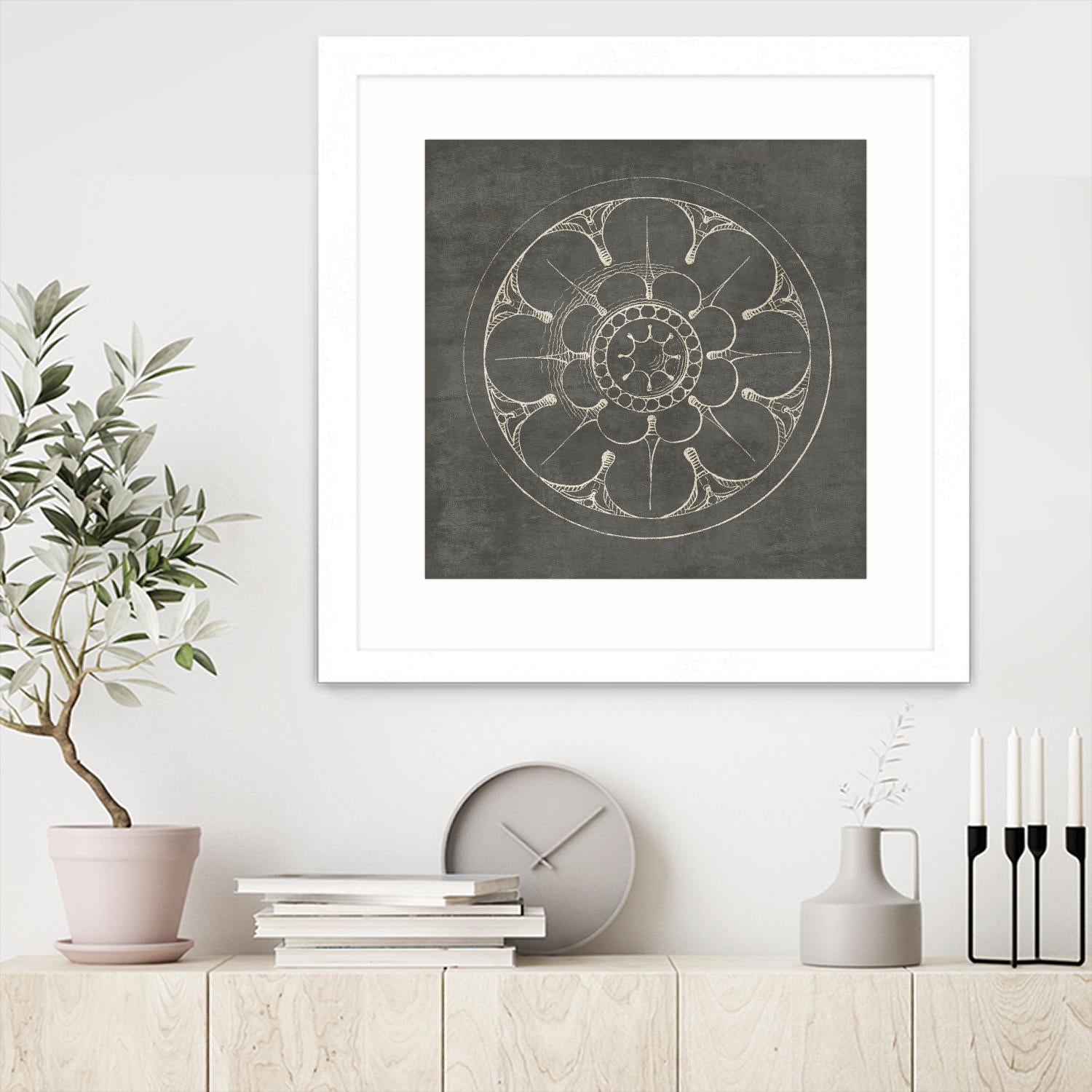 Rosette III Gray by Portfolio on GIANT ART - grey contemporary