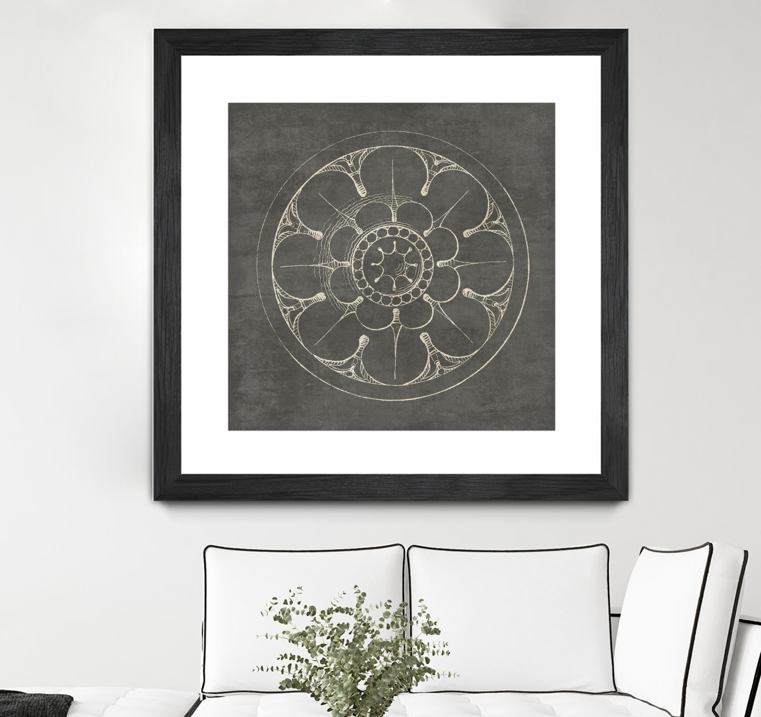 Rosette III Gray by Portfolio on GIANT ART - grey contemporary
