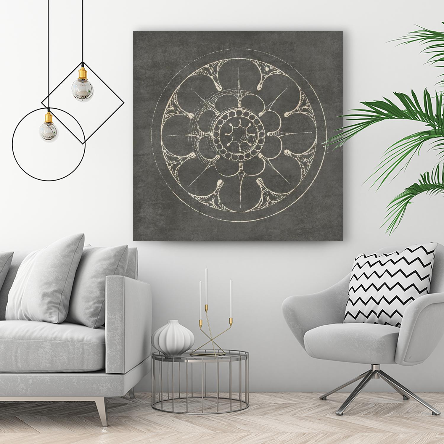 Rosette III Gray by Portfolio on GIANT ART - grey contemporary