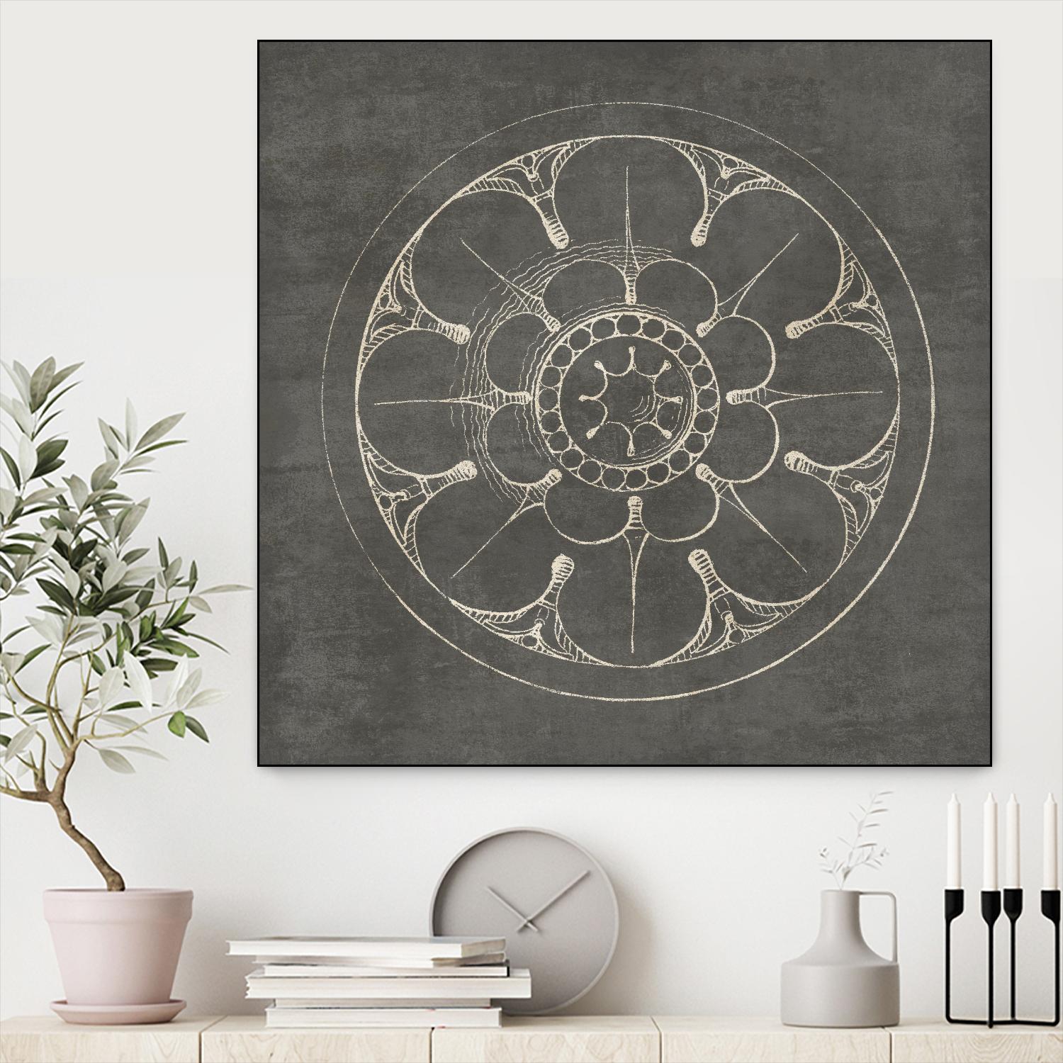 Rosette III Gray by Portfolio on GIANT ART - grey contemporary