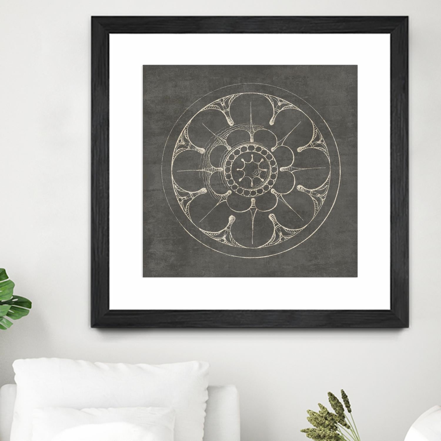 Rosette III Gray by Portfolio on GIANT ART - grey contemporary