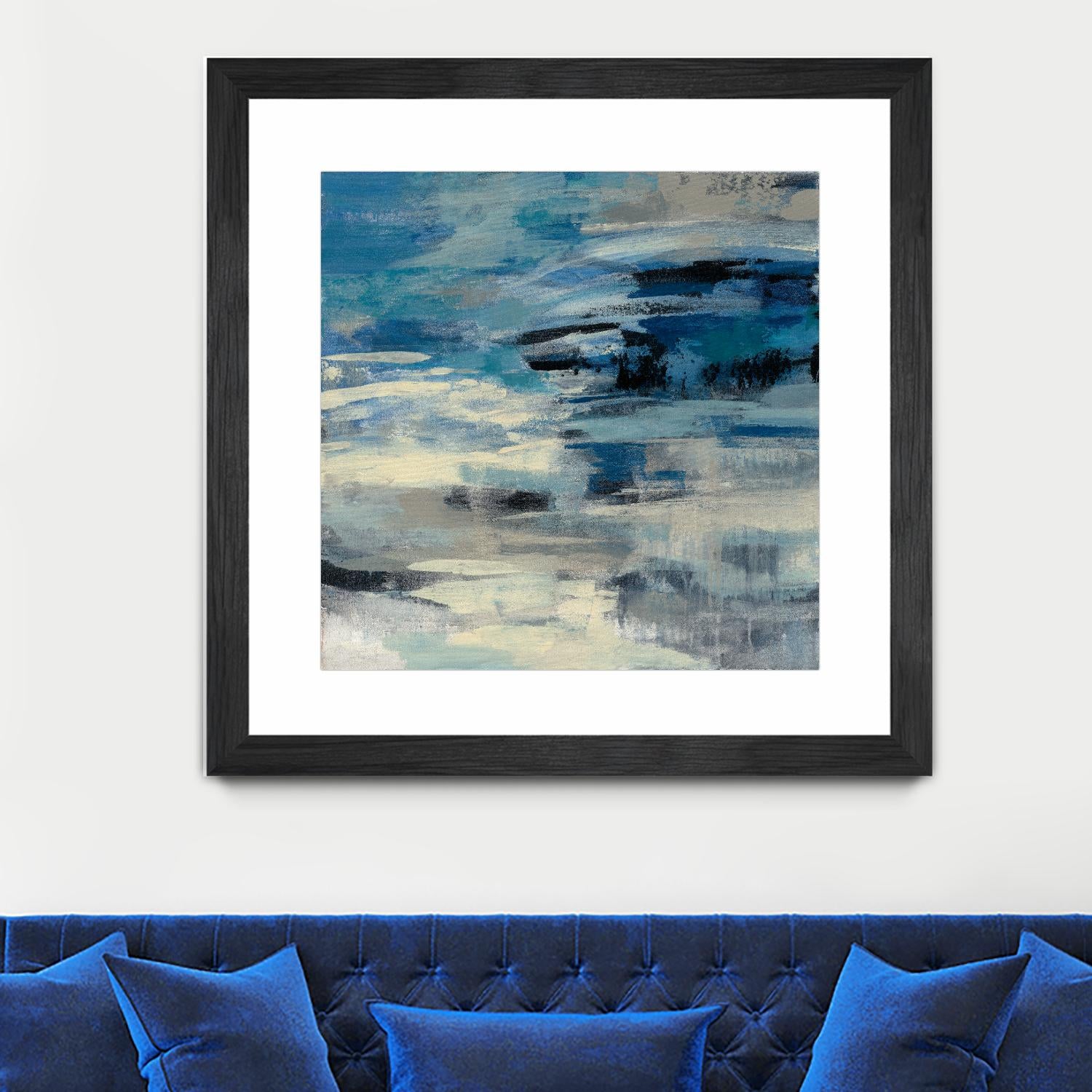 Indigo Wave by Silvia Vassileva on GIANT ART - black abstract