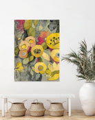 Yellow Floral Duo II by Silvia Vassileva on GIANT ART - grey floral