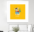 Good Dogs French Bulldog Bright by Moira Hershey on GIANT ART - blue animals
