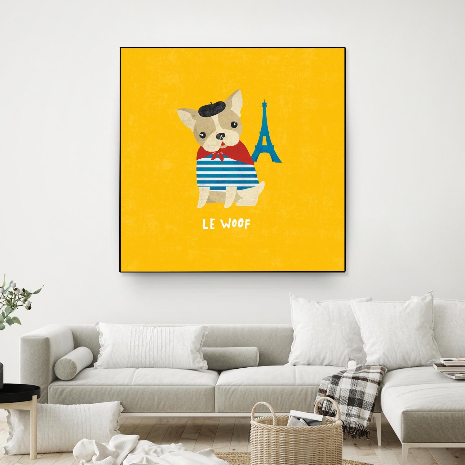 Good Dogs French Bulldog Bright by Moira Hershey on GIANT ART - blue animals