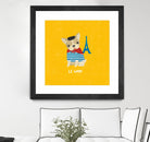 Good Dogs French Bulldog Bright by Moira Hershey on GIANT ART - blue animals