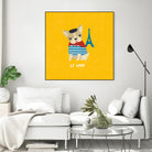 Good Dogs French Bulldog Bright by Moira Hershey on GIANT ART - blue animals