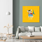 Good Dogs French Bulldog Bright by Moira Hershey on GIANT ART - blue animals