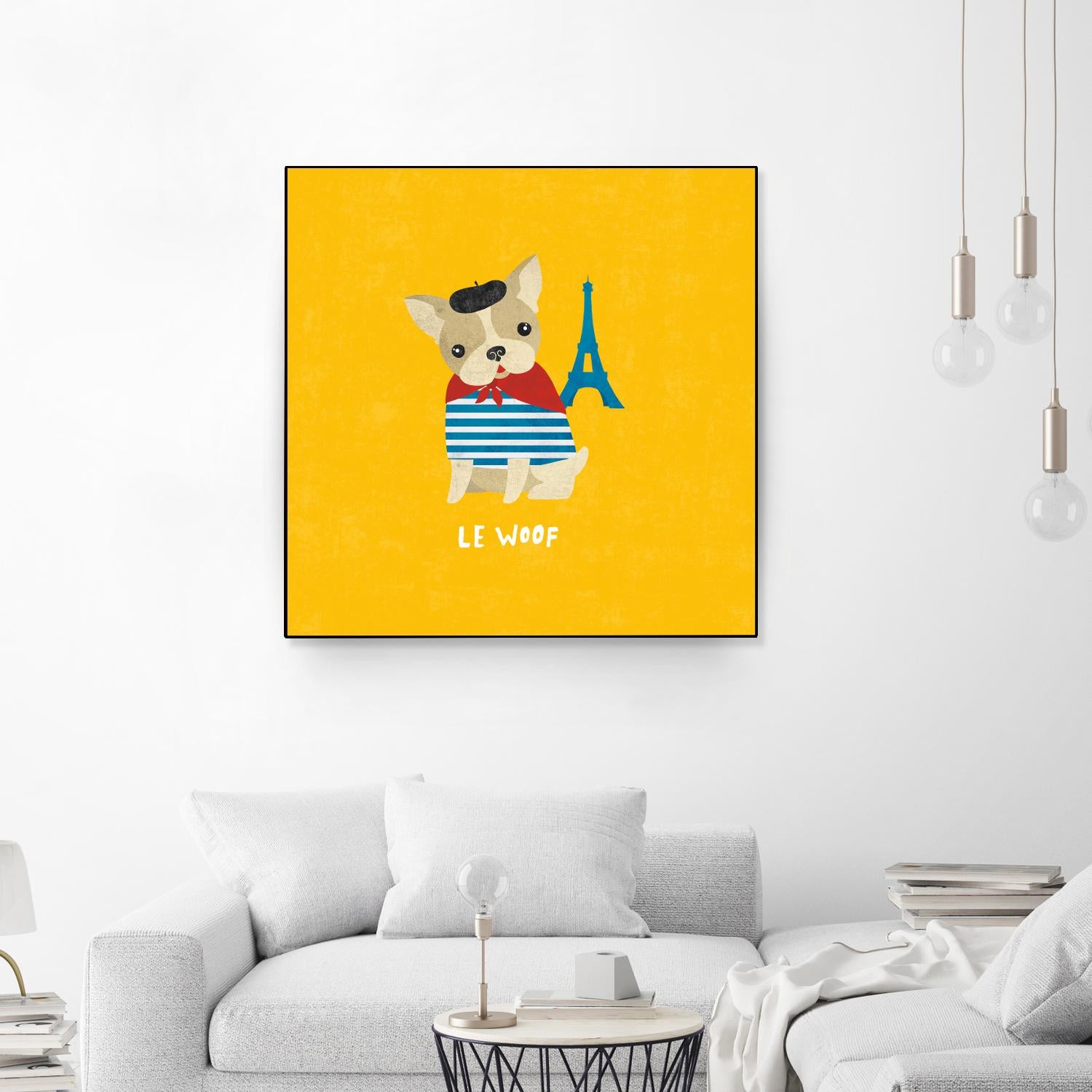 Good Dogs French Bulldog Bright by Moira Hershey on GIANT ART - blue animals