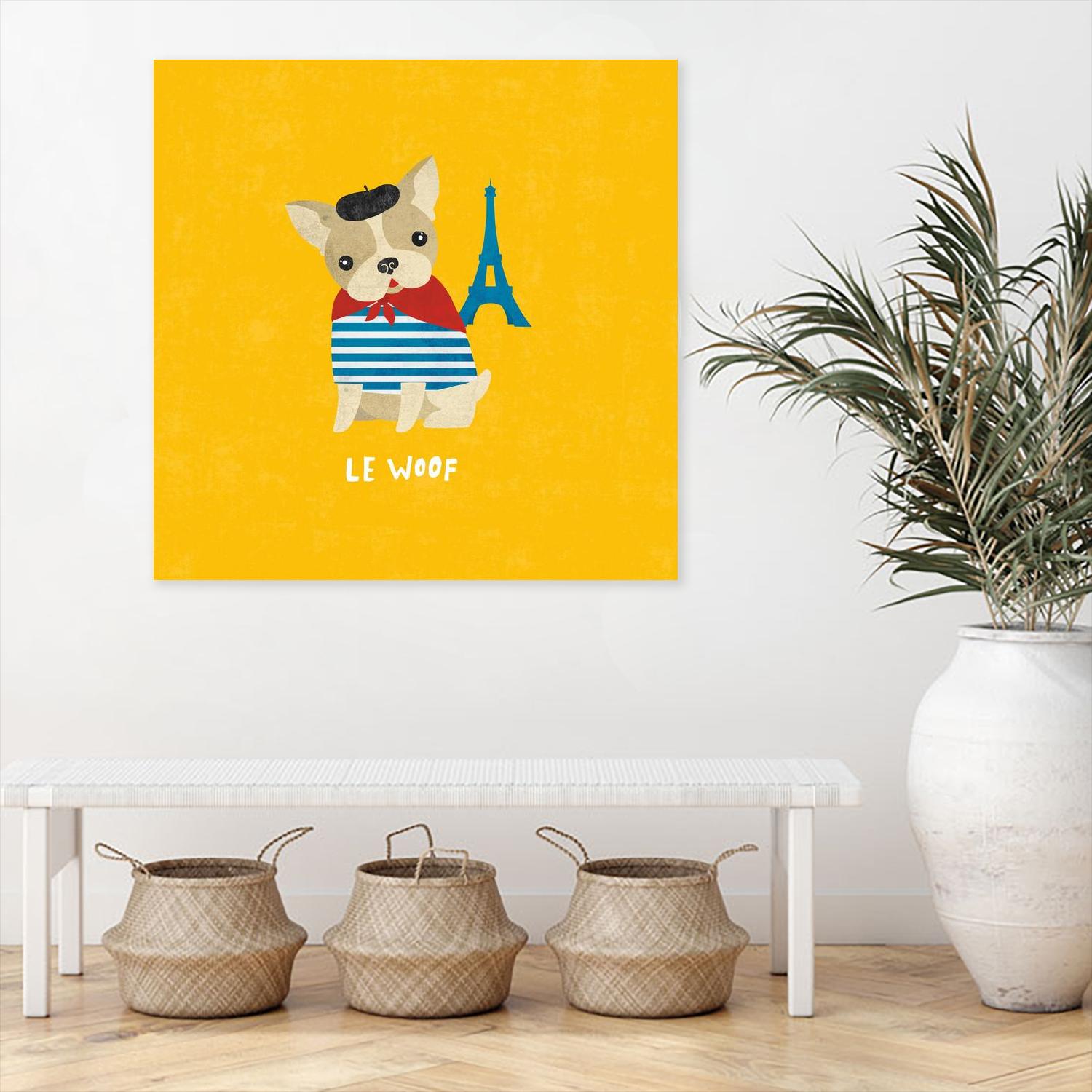 Good Dogs French Bulldog Bright by Moira Hershey on GIANT ART - blue animals