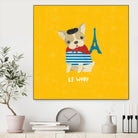 Good Dogs French Bulldog Bright by Moira Hershey on GIANT ART - blue animals