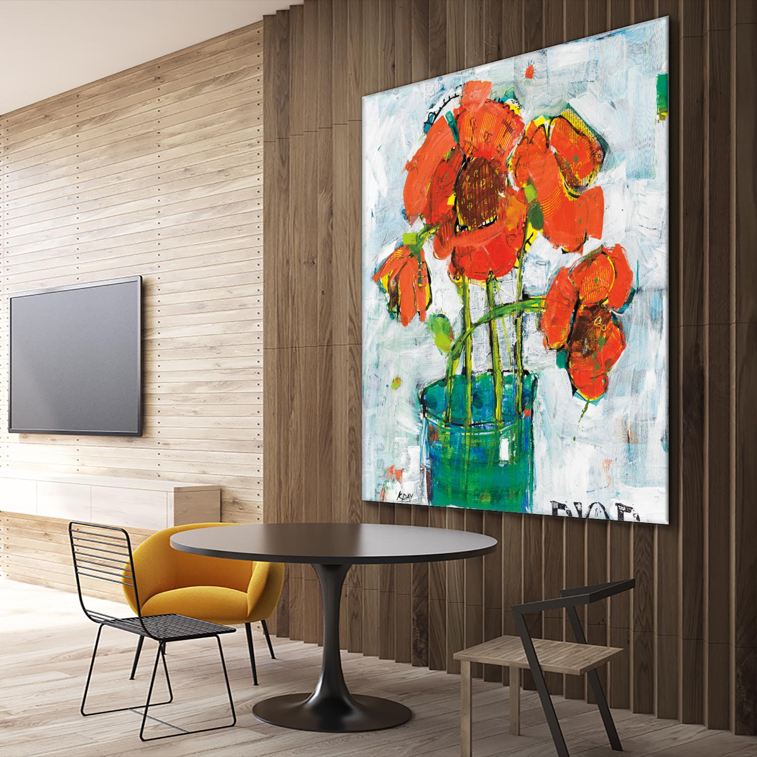 POP Original by Kellie Day on GIANT ART - turquoise floral