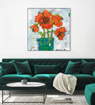 POP Original by Kellie Day on GIANT ART - turquoise floral