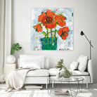 POP Original by Kellie Day on GIANT ART - turquoise floral