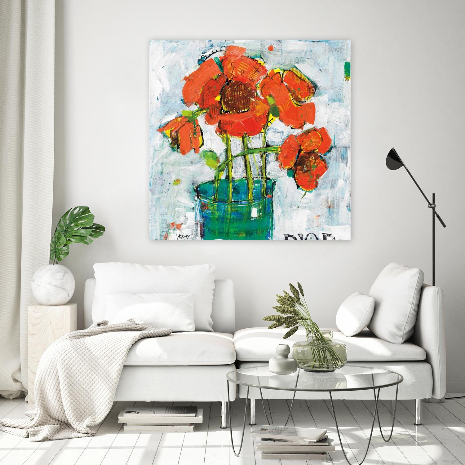 POP Original by Kellie Day on GIANT ART - turquoise floral