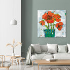 POP Original by Kellie Day on GIANT ART - turquoise floral