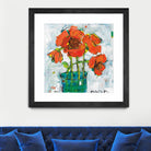 POP Original by Kellie Day on GIANT ART - turquoise floral