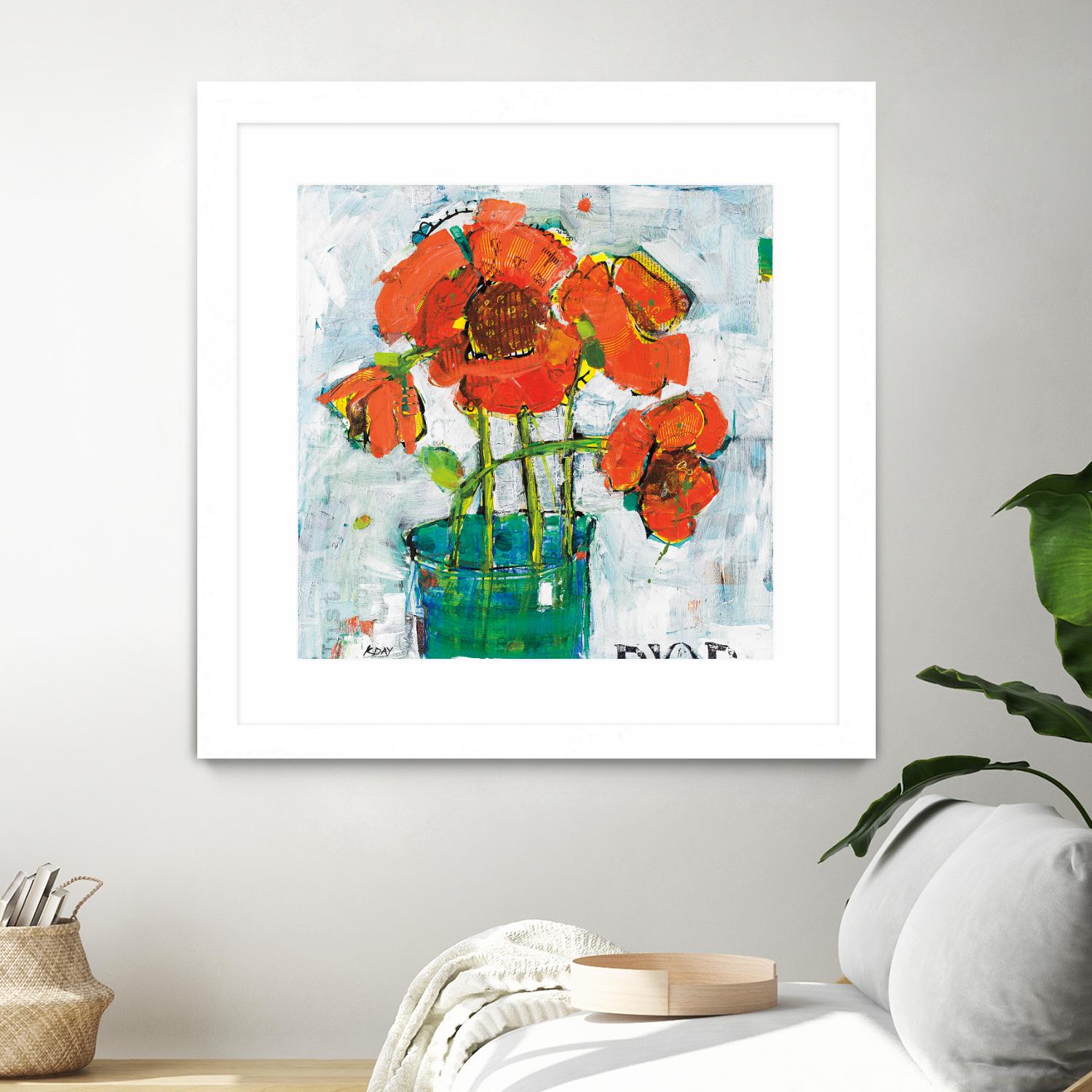 POP Original by Kellie Day on GIANT ART - turquoise floral