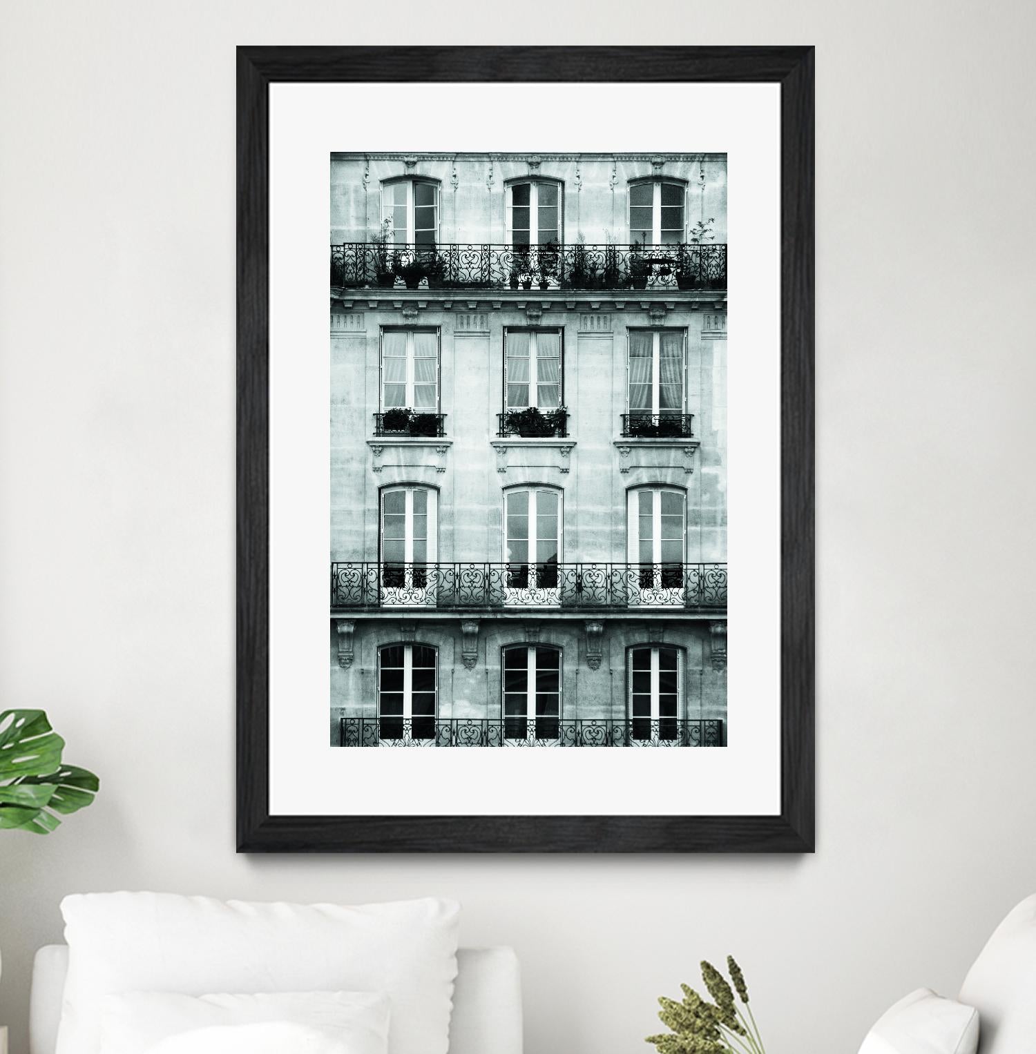 Across the Street II by Laura Marshall on GIANT ART - black architectural