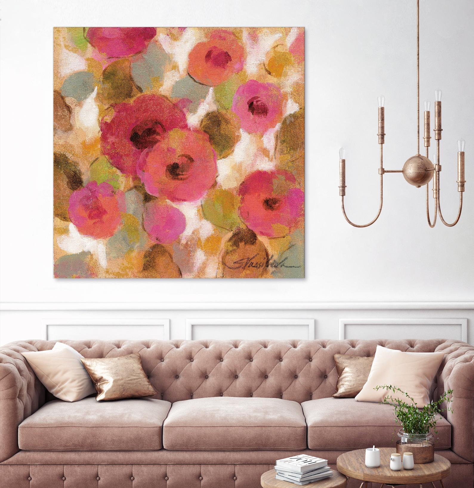 Glorious Pink Floral II by Silvia Vassileva on GIANT ART - yellow floral