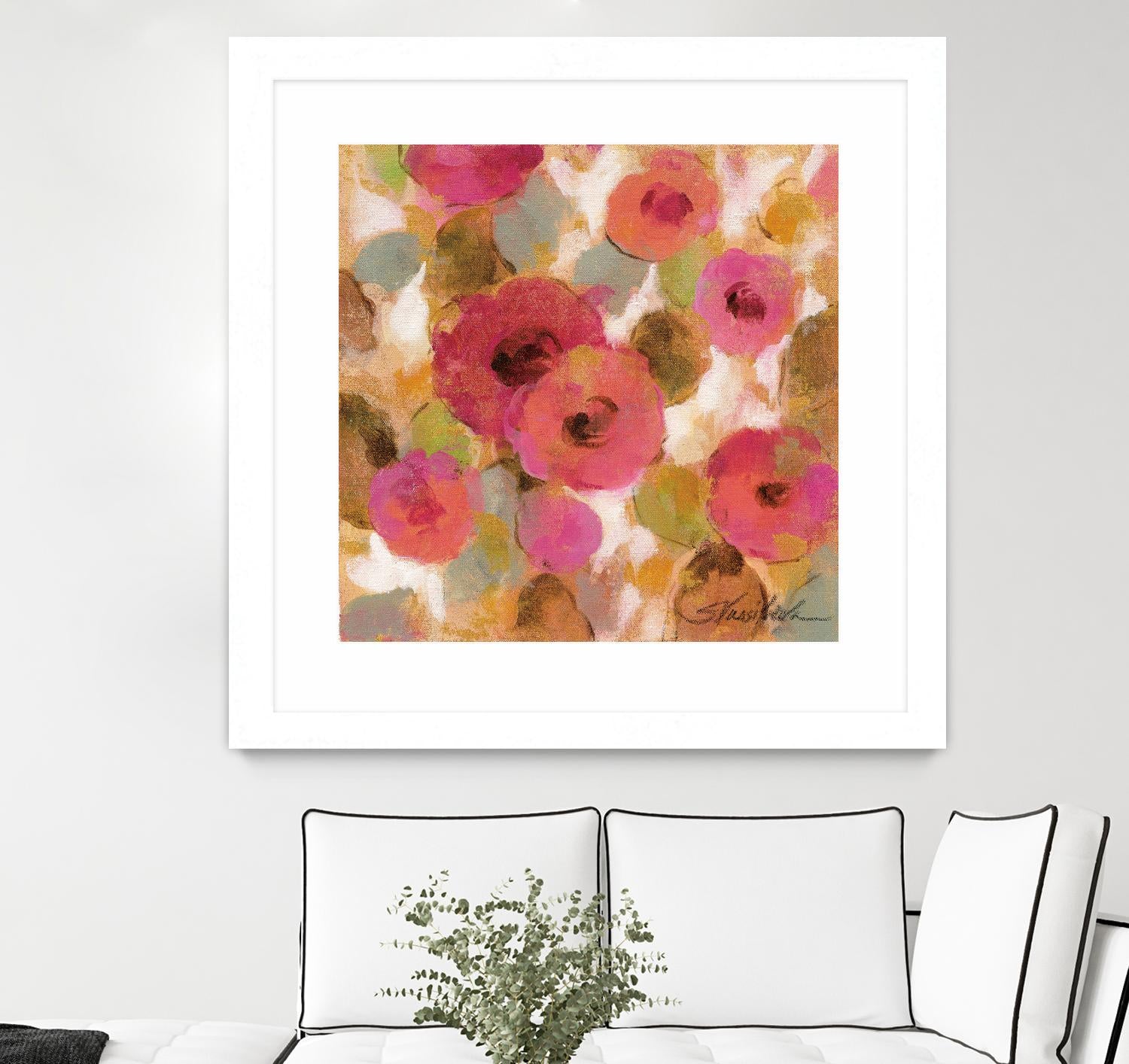 Glorious Pink Floral II by Silvia Vassileva on GIANT ART - yellow floral