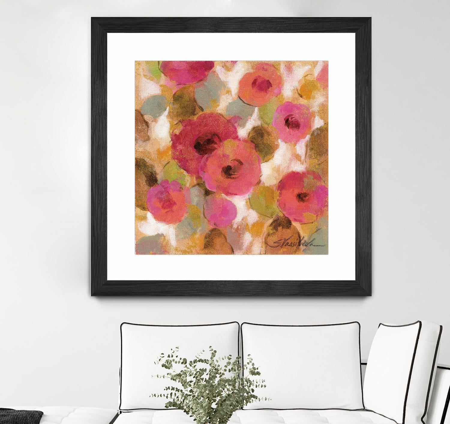 Glorious Pink Floral II by Silvia Vassileva on GIANT ART - yellow floral