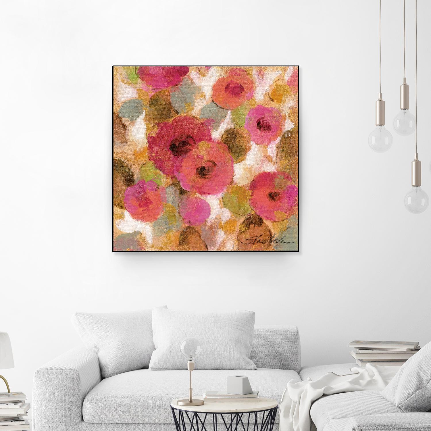 Glorious Pink Floral II by Silvia Vassileva on GIANT ART - yellow floral