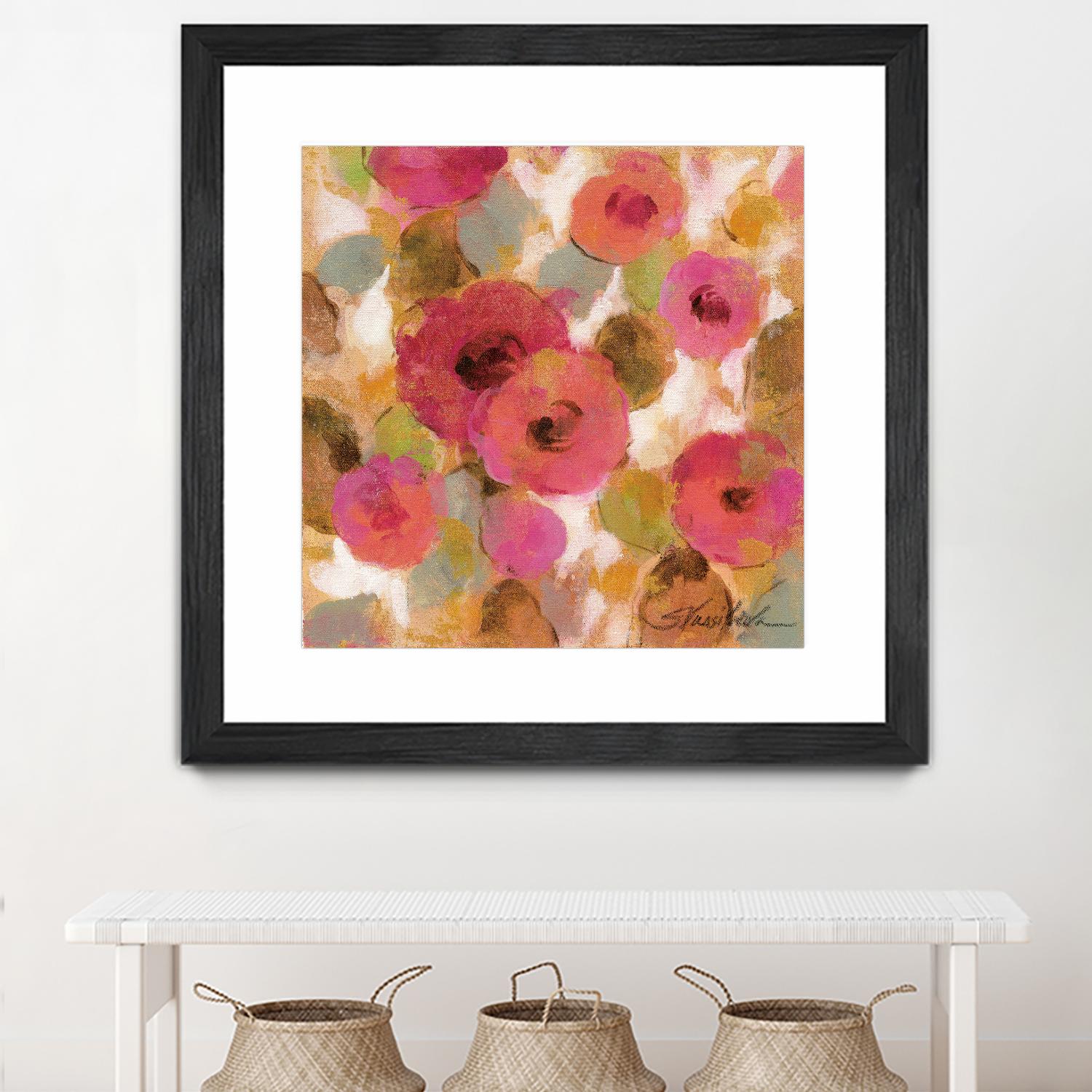 Glorious Pink Floral II by Silvia Vassileva on GIANT ART - yellow floral