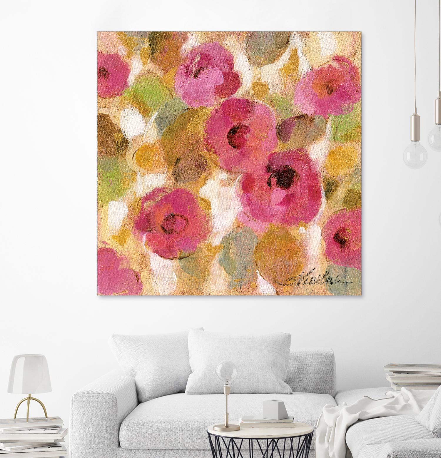 Glorious Pink Floral III by Silvia Vassileva on GIANT ART - yellow floral