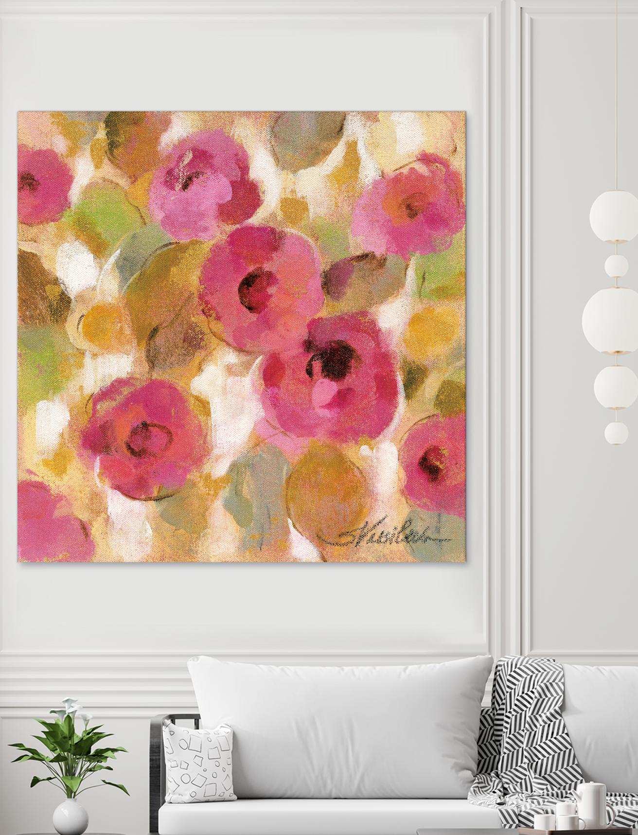 Glorious Pink Floral III by Silvia Vassileva on GIANT ART - yellow floral