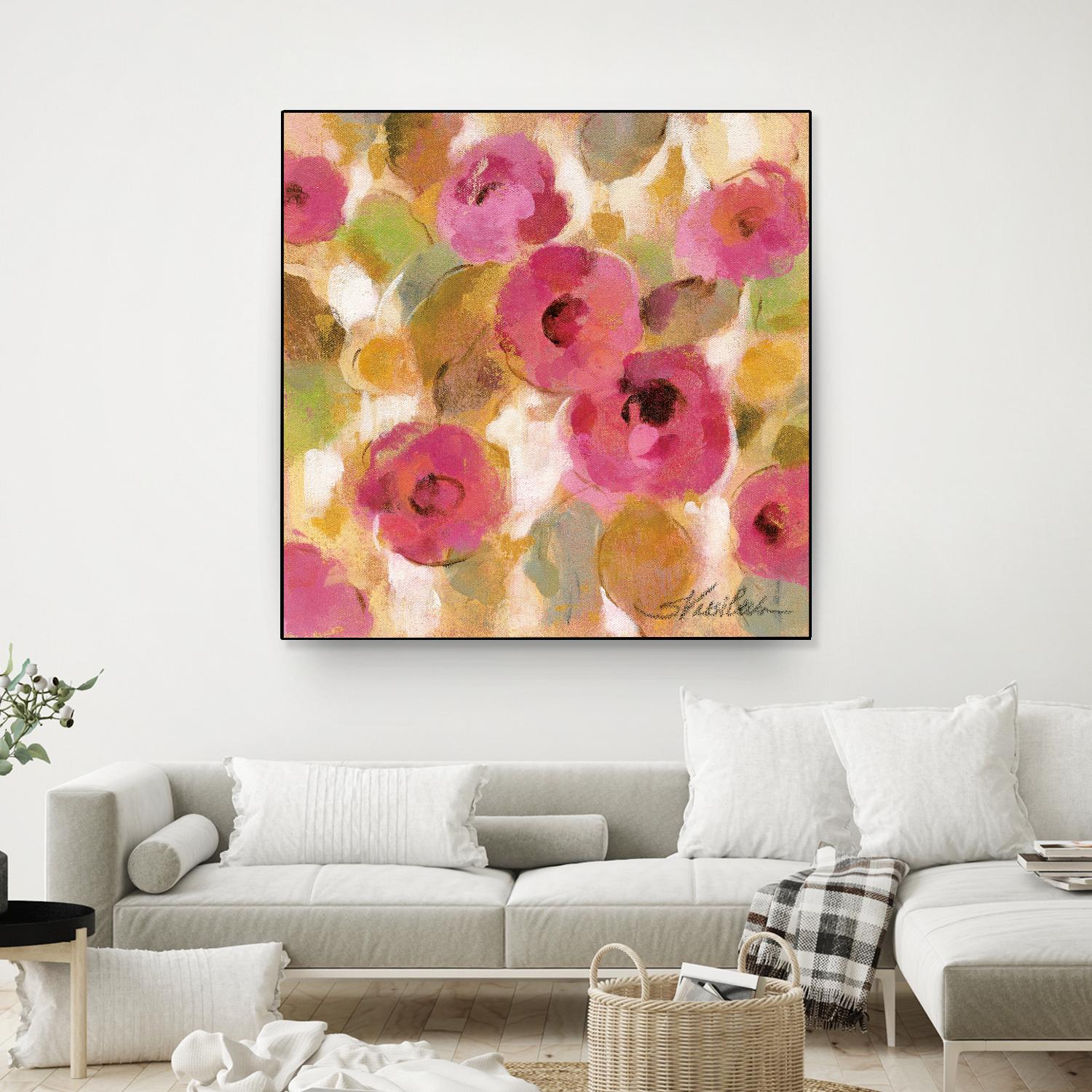 Glorious Pink Floral III by Silvia Vassileva on GIANT ART - yellow floral