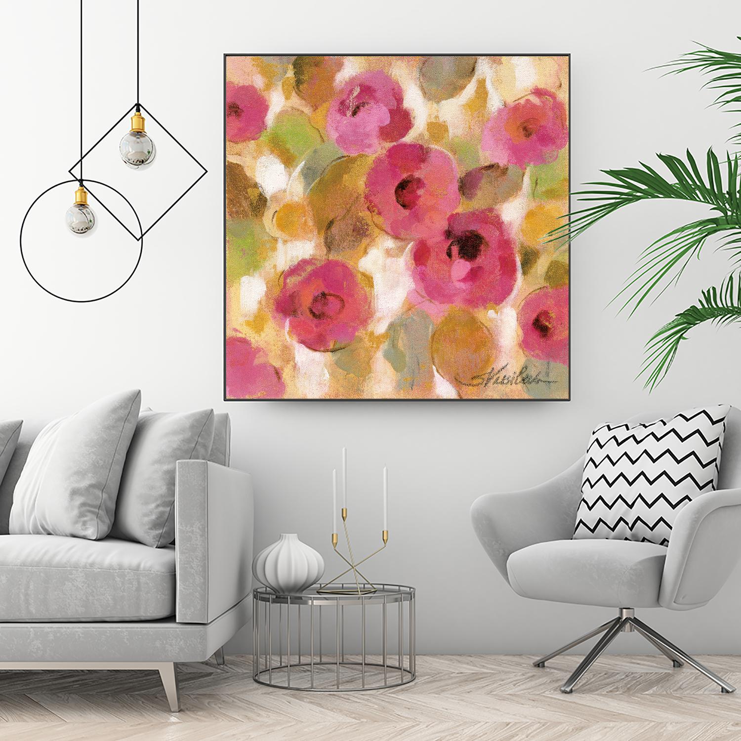 Glorious Pink Floral III by Silvia Vassileva on GIANT ART - yellow floral