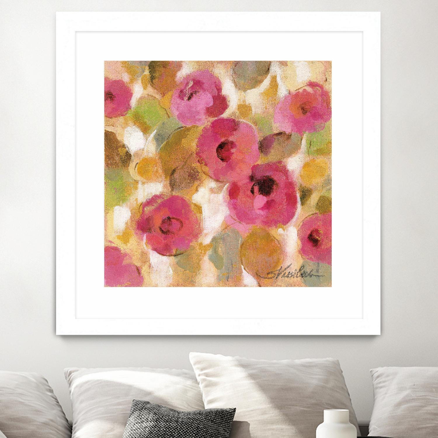 Glorious Pink Floral III by Silvia Vassileva on GIANT ART - yellow floral