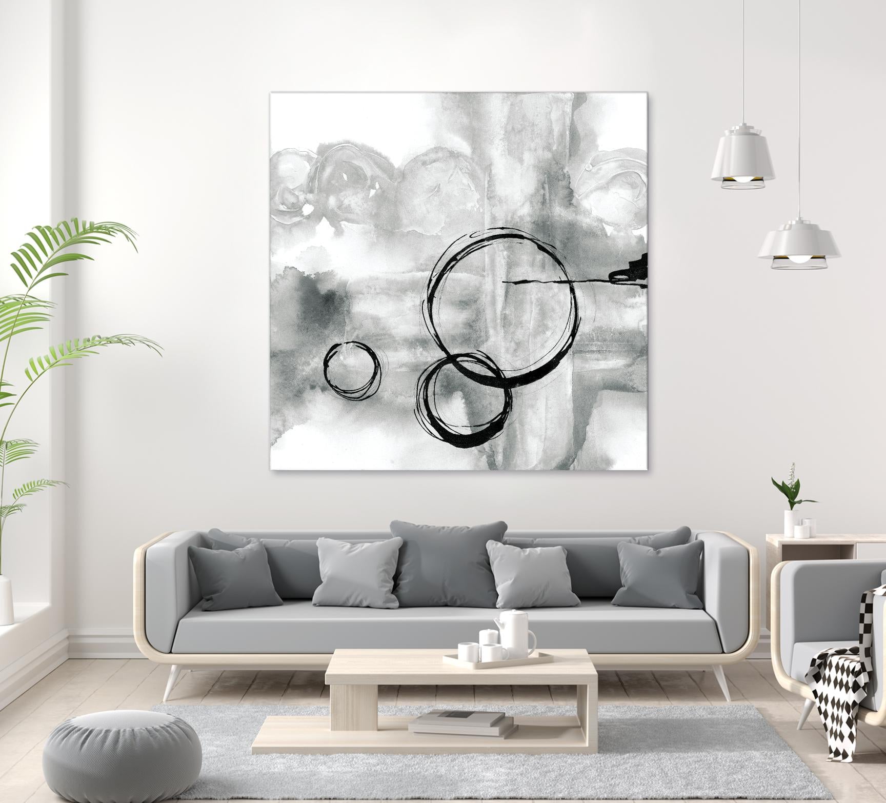 Full Circle II grey by Chris Paschke on GIANT ART - white abstract