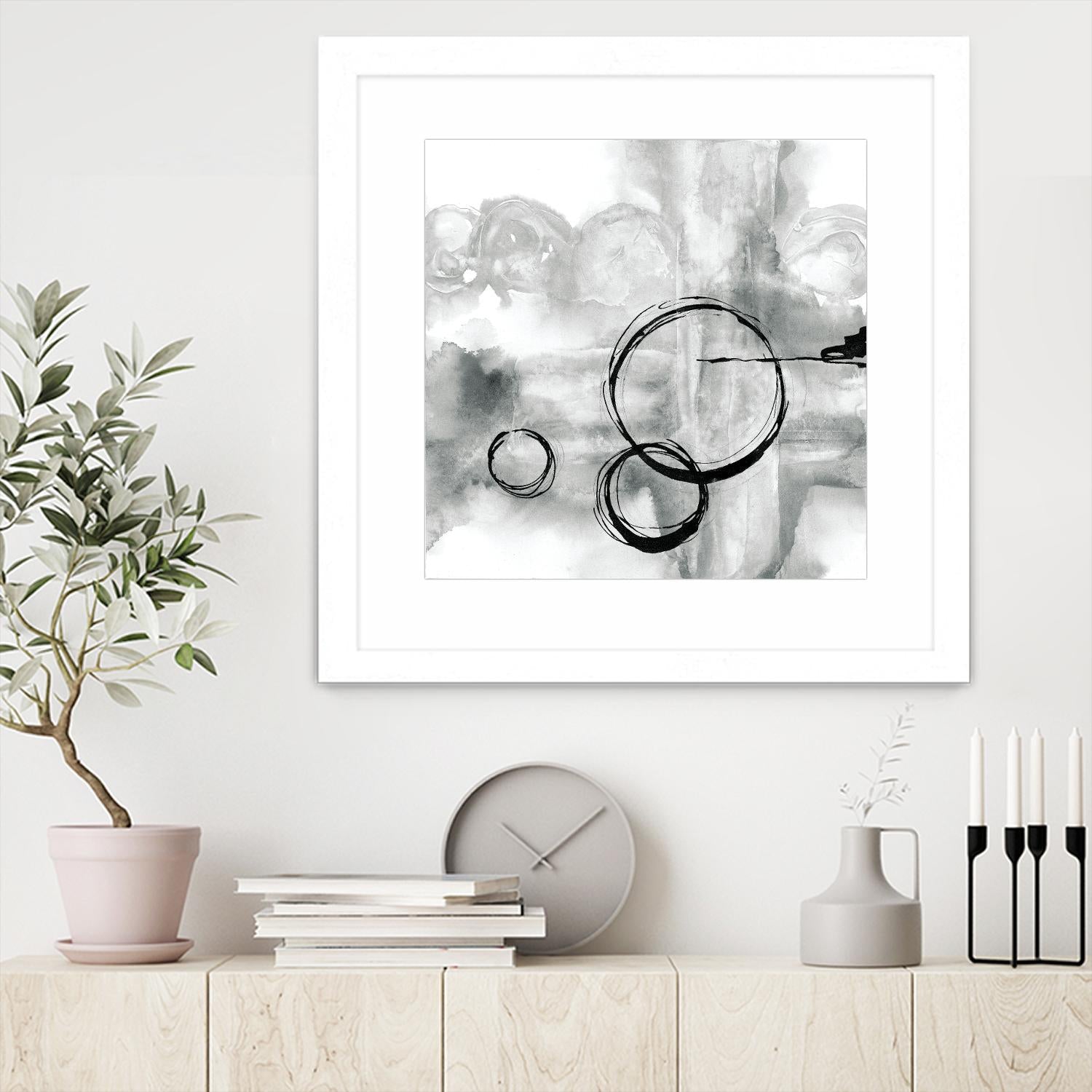 Full Circle II grey by Chris Paschke on GIANT ART - white abstract