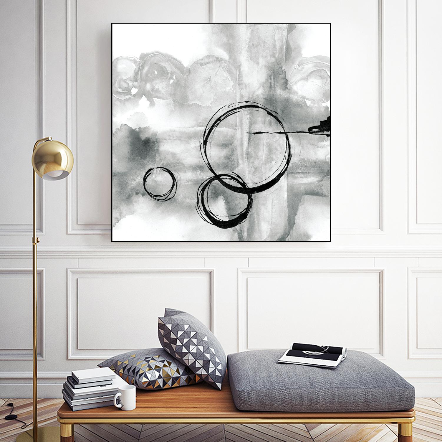 Full Circle II grey by Chris Paschke on GIANT ART - white abstract