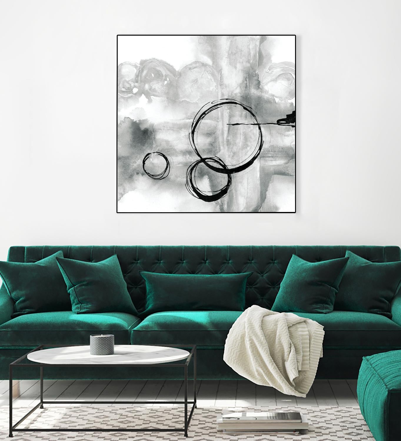 Full Circle II grey by Chris Paschke on GIANT ART - white abstract