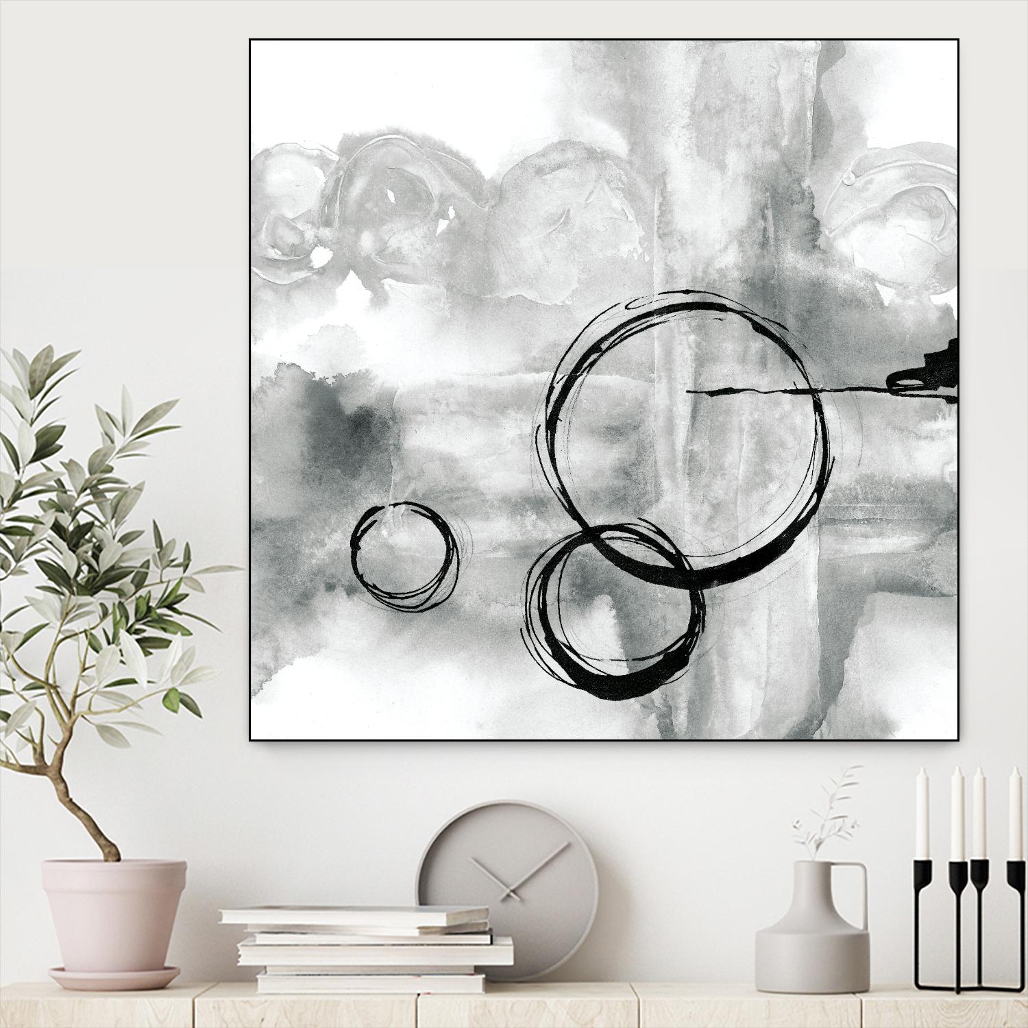 Full Circle II grey by Chris Paschke on GIANT ART - white abstract