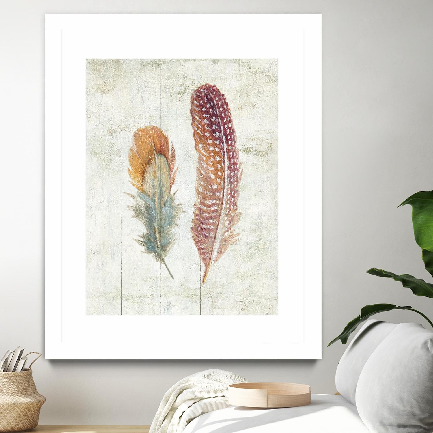 Natural Flora XI Bold Feathers by Danhui Nai on GIANT ART - beige contemporary