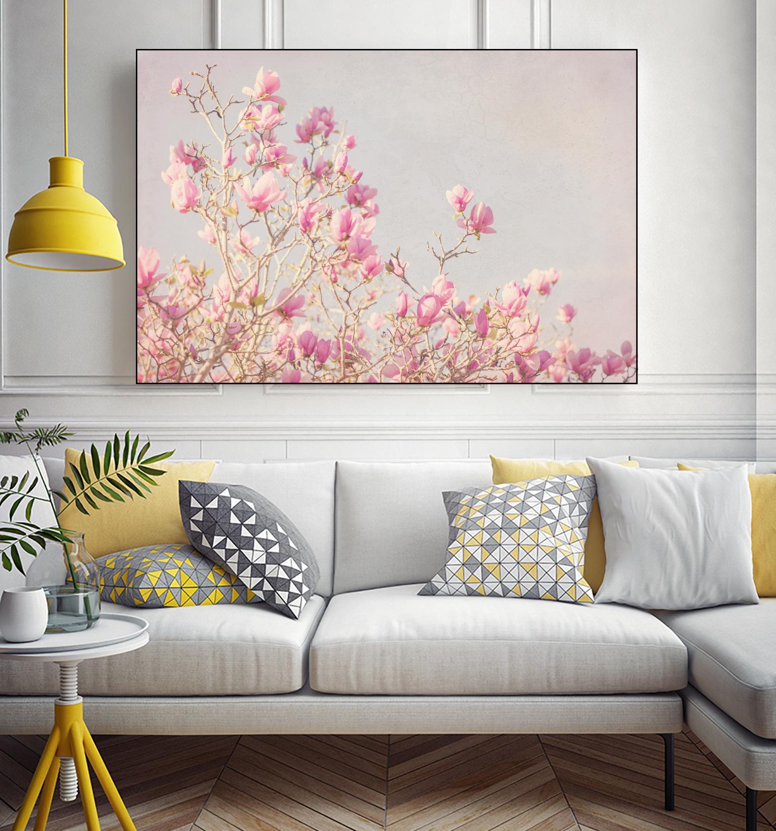 Pink Tree Tops I by Elizabeth Urquhart on GIANT ART - beige floral