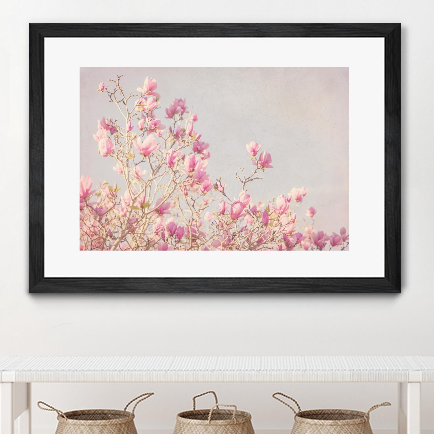 Pink Tree Tops I by Elizabeth Urquhart on GIANT ART - beige floral