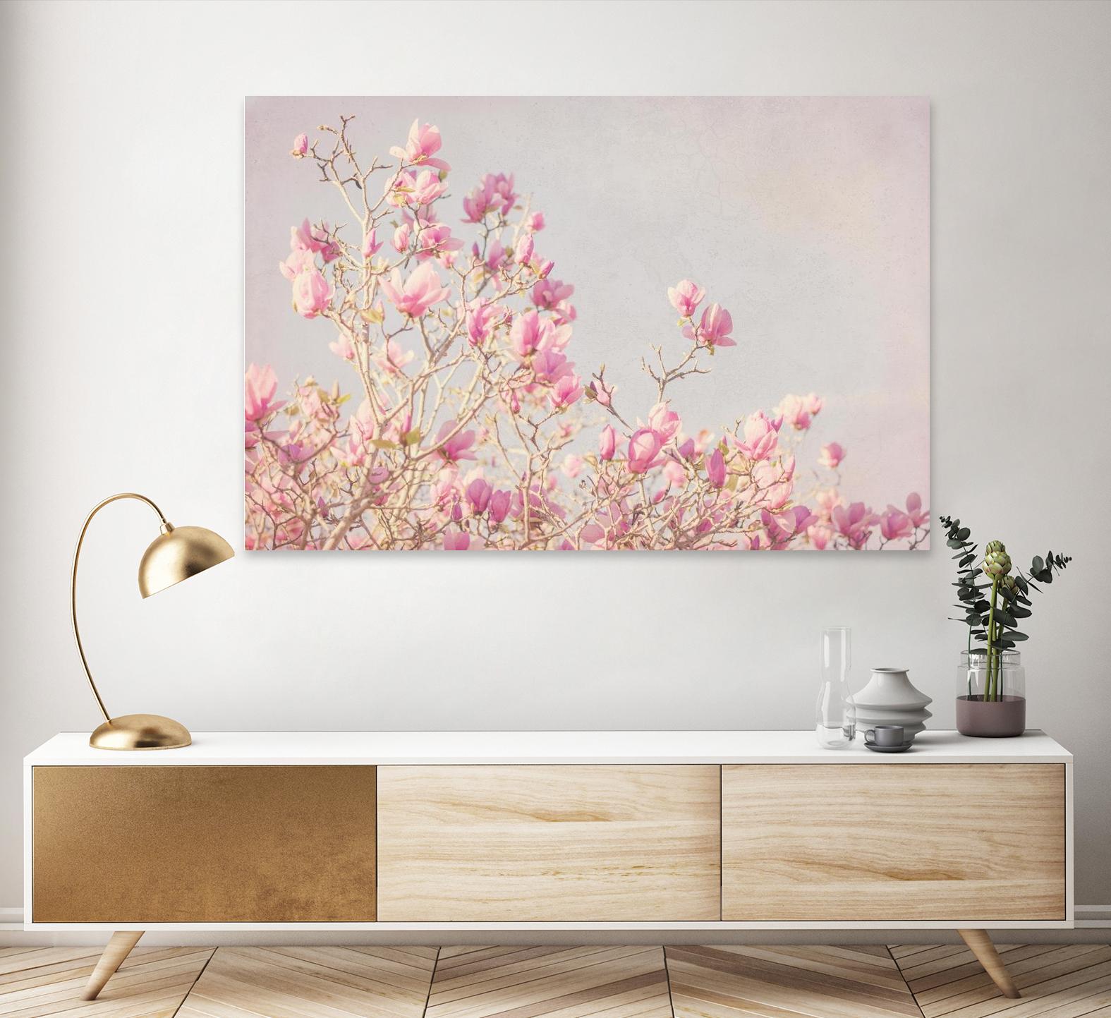 Pink Tree Tops I by Elizabeth Urquhart on GIANT ART - beige floral