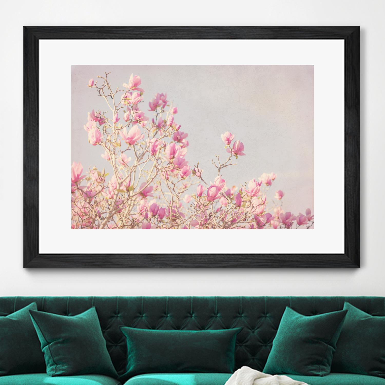 Pink Tree Tops I by Elizabeth Urquhart on GIANT ART - beige floral